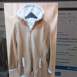 Studio Fleece Hooded Jacket with White Trim 1X New